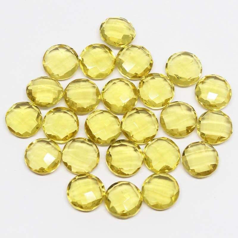 Yellow Quartz Faceted Round Beads 10mm 10pc - Jalvi & Co.