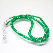 Load image into Gallery viewer, Zambian Green Emerald Faceted Rondelle Gemstone Beaded Necklace 19&quot; 3mm 5mm - Jalvi &amp; Co.